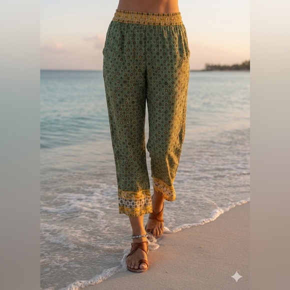 Windhorse Pants - Windhorse Jaipur bohemian lightweight breezy cropped Pants size S/M